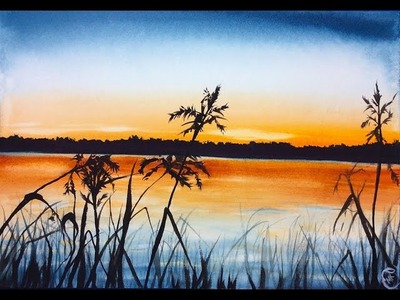Watercolor Sunrise on a Lake Painting Demonstration