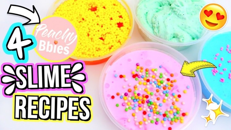 4 DIY FAMOUS INSTAGRAM SLIME RECIPES! How To Make Peachybbies Slimes Tutorial!
