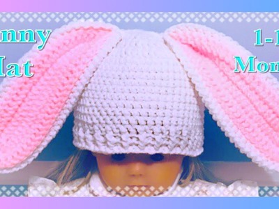 Crochet baby. boy. girl Easter bunny. rabbit hat with ears #122