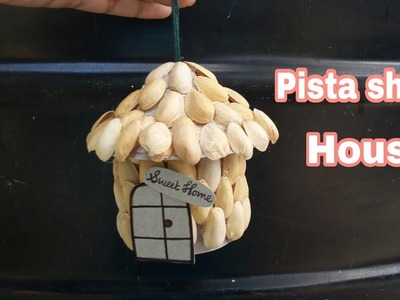 Cute Hut made from pista shell.How to make pista shell house.Best out of waste