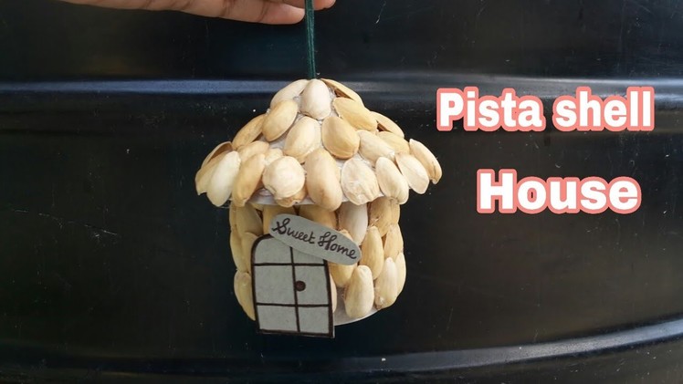 Cute Hut made from pista shell.How to make pista shell house.Best out of waste