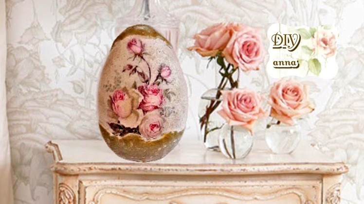 Decoupage vintage easter eggs DIY