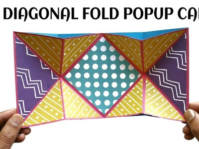 Diagonal Fold Popup Card | Scrapbook - DIY Tutorial - 897
