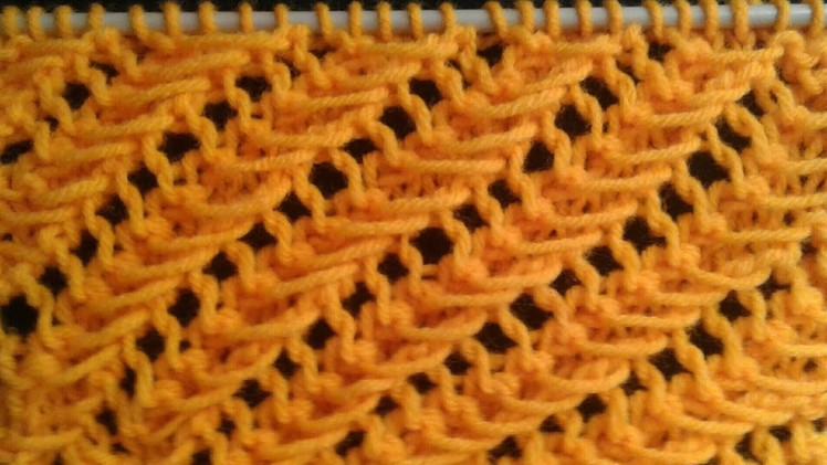 Diagonal lace knitting in hindi with (English subtitles). summer top, jackets, border. design no 71