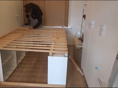 DIY freestanding bed with lots of (cosplay) storage