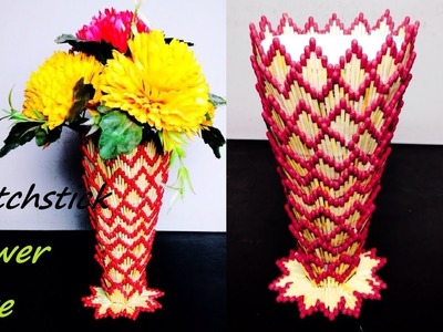 DIY | How to make Flower Vase | Showpiece with Matchstick
