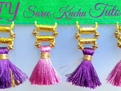 DIY How to make saree kuchu at home Double Colour Tutorial