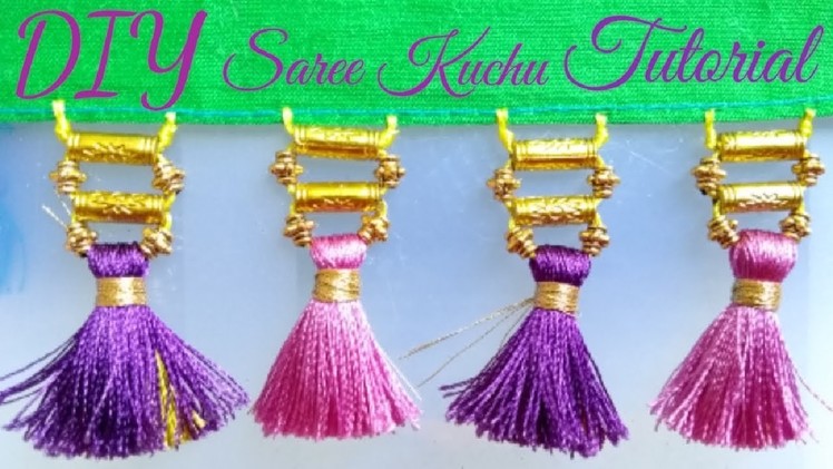 DIY How to make saree kuchu at home Double Colour Tutorial
