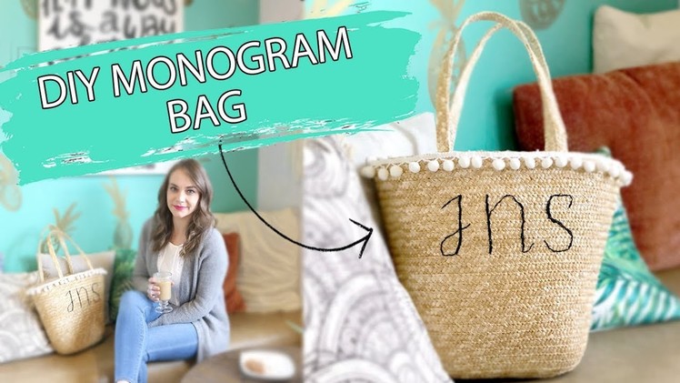 DIY Monogram Beach Bag | Straw Bag DIY Tutorial
