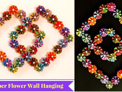 DIY Paper Flower Wall Hanging - How to Make Paper Flower Wall Hanging Idea - Wall Hangings at Home
