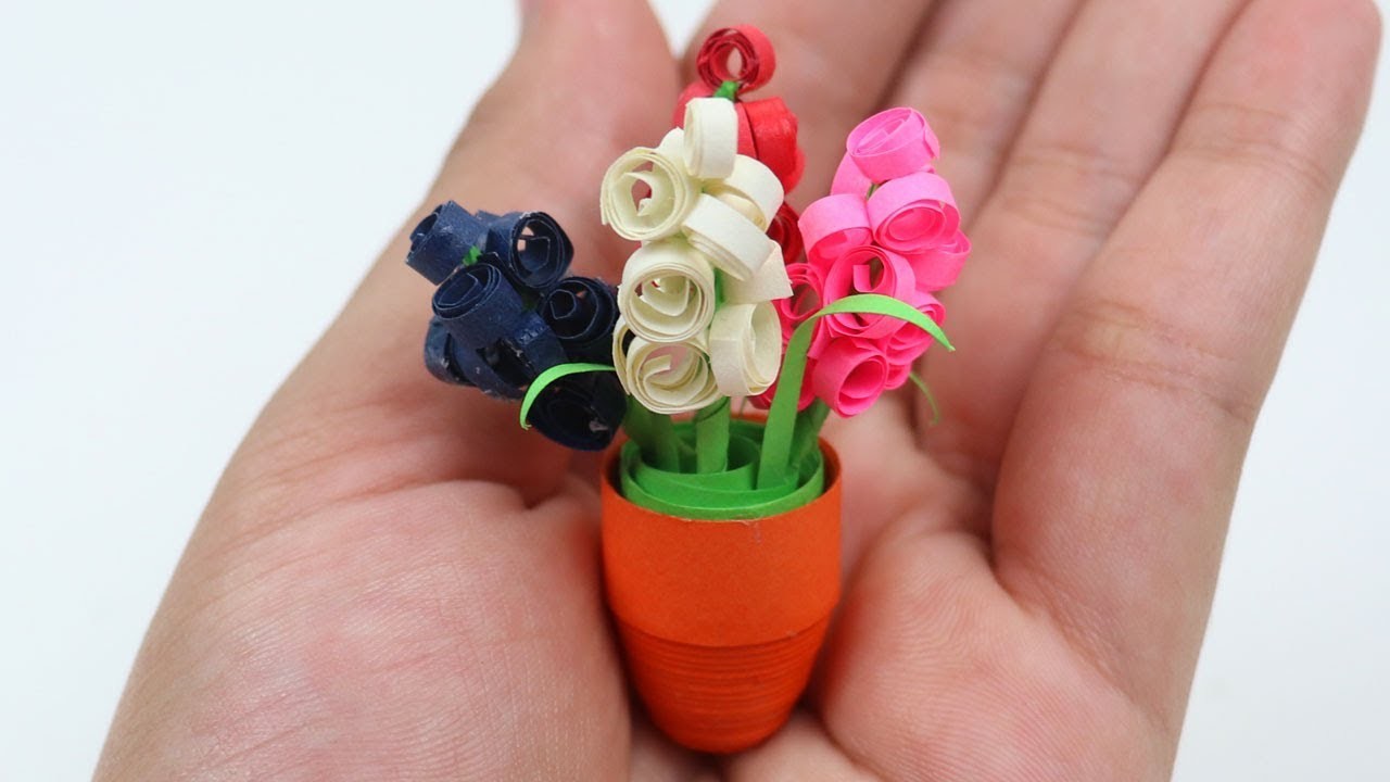 Diy Quilling Miniature 3d Flower Pot How To Make With Paper Made By Flowers Healthy Diy Quilling Miniature 3d Flower Pot How To Make With Paper Made By Flowers Healthy