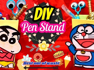 DIY Shinchan inspired Pen stand.Doraemon inspired Pen stand || Tutorial