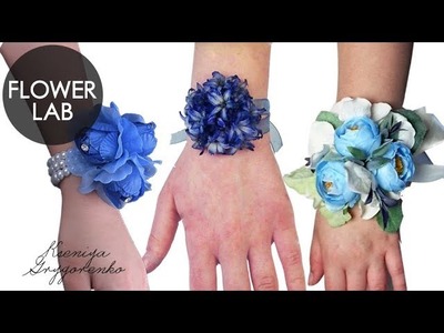 DIY Wedding Wrist Corsage How to make fresh flowers bracelet How to make a blue bride corsage