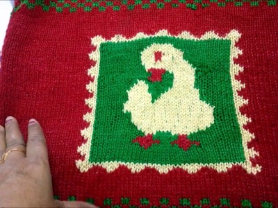 'Duck' graph knitting pattern for kids & children Satrangi