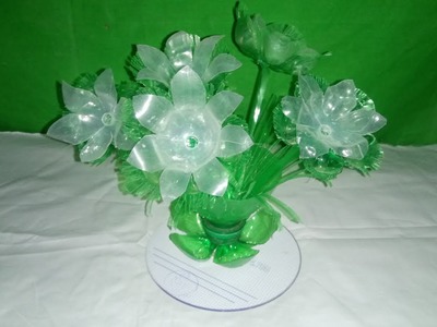 Easy plastic bottle flower.How to make Wonderful flower from plastic bottle vase recycle vase
