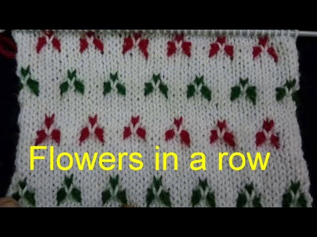 Flowers in a row || multicolour || Beautiful Knitting Stitches || Knitting design for Sweaters ||