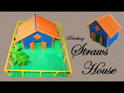 HM Make house with drinking straws || How to make straws house