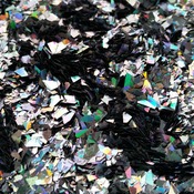 Holographic Dark Gray Black Cellophane Glitter Flakes Bag Glitter Flakes Cellophane Flakes Iridescent Flakes Nail Mylar Flakes