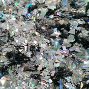 Holographic Dark Gray Black Cellophane Glitter Flakes Bag Glitter Flakes Cellophane Flakes Iridescent Flakes Nail Mylar Flakes