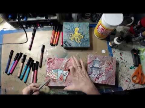 How to add napkins to an acrylic pour