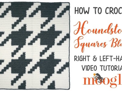 How to Crochet: Houndstooth Squares Blanket (Right Handed)