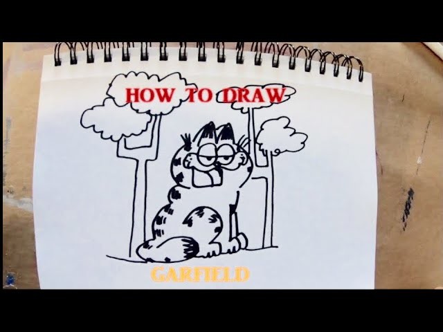 How to draw a cute GARFIELD , Step by Step drawings , how to draw a cat