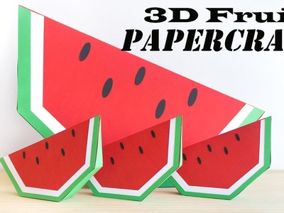How To Make 3D Paper Fruits :  Watermelon | papercraft 99