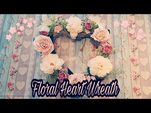 How to make a Floral Wreath - Flower heart wreath - Using The Range & Home Bargains products
