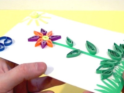 How to make a simple 3D postcard  Quilling and Learn Colors from magic ball for kids