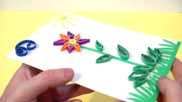 How to make a simple 3D postcard  Quilling and Learn Colors from magic ball for kids