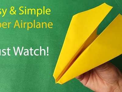 How To Make A World's Best Easy & Simple paper airplane That's Fly Far - paper airplane for Kids