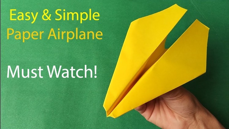 How To Make A World's Best Easy & Simple paper airplane That's Fly Far - paper airplane for Kids
