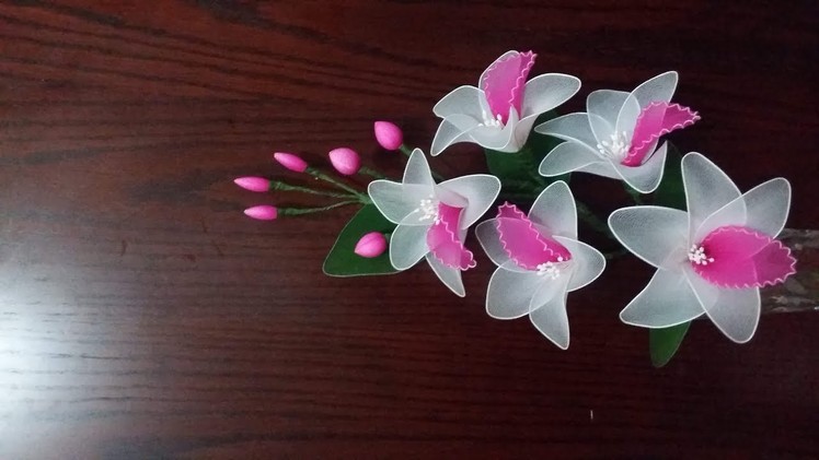 How to make Beautiful Orchid Flower with nylon stockings.