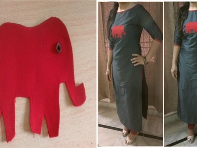 How to make Beautiful Patch for Designer Kurti.Top || Elephant Design Embroidery || Reet Designs