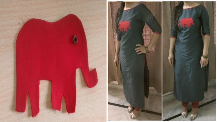 How to make Beautiful Patch for Designer Kurti.Top || Elephant Design Embroidery || Reet Designs