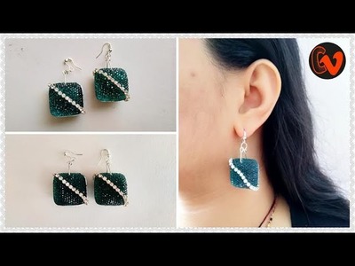 How to make earrings at home. Jewelry making. Trendy earrings.  Tutorial. DIY