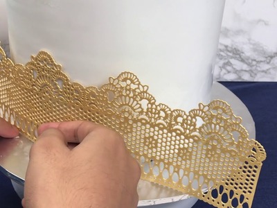 HOW TO MAKE: GOLD EDIBLE CAKE LACE | CAKES BY KASIB