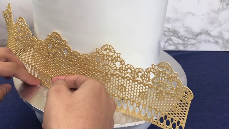 HOW TO MAKE: GOLD EDIBLE CAKE LACE | CAKES BY KASIB