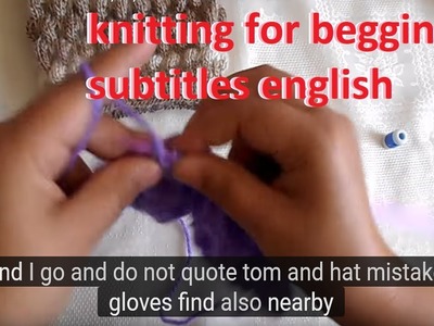 How to make knitting point puff - knit for beginners subtitles english