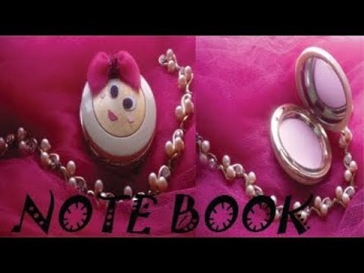 How to make note book using old face powder box