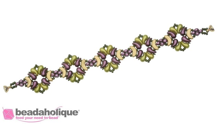 How to Make the Orleans Bracelet featuring the Czech Glass ZoliDuo 2-Hole Curved Drop Beads