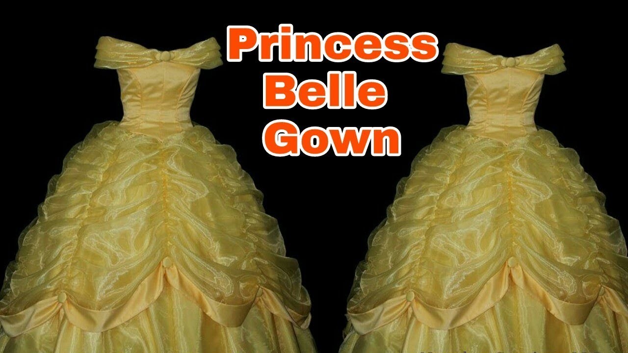 How to stitch PRINCESS BELLE GOWN (Full Tutorial DIY) English Narration