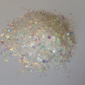 Iridescent Cellophane Glitter Flakes White Bag Mylar Flakes Yellow White 22