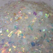 Iridescent Cellophane Glitter Flakes White Bag Mylar Flakes Yellow White 22