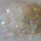 Iridescent Cellophane Glitter Flakes White Bag Mylar Flakes Yellow White 22
