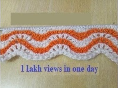 Knitting Beautiful Border Design for sweaters in Hindi #15# - YouTube