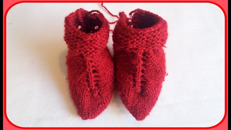 Knitting simple woolen socks for baby!!