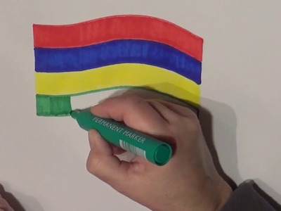 Learn geography for kids How to draw a flag Mauritius