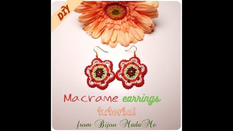 Macrame earrings tutorial. DIY macrame jewelry. How to make colorful macrame earrings.