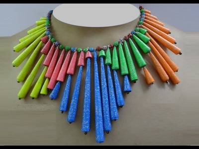 Paper Crafts: Colorful Paper Bead Necklace | DIY Paper Jewelry